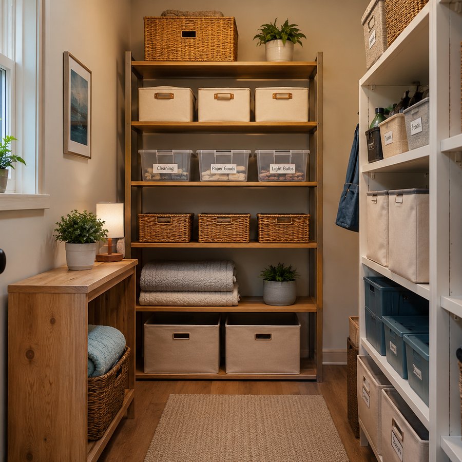 Storage room after hoarding cleanup